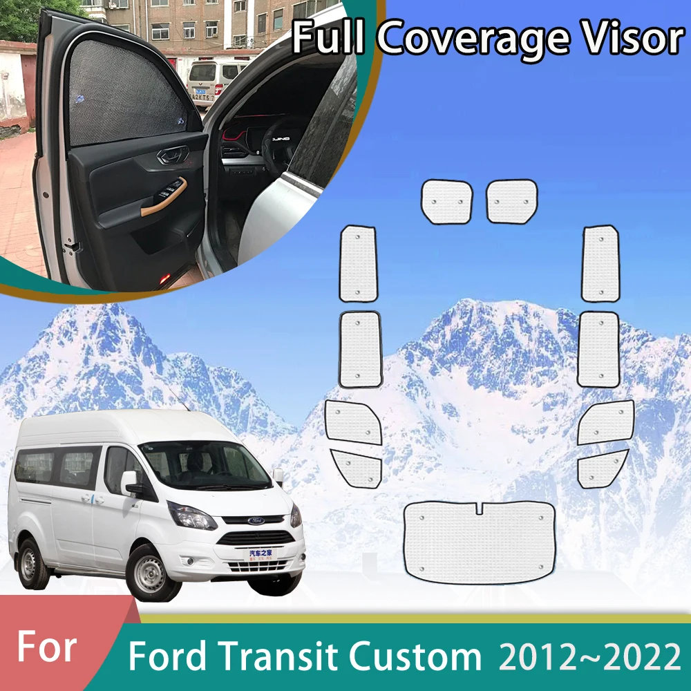 Auto Fenster Volle Abdeckung Sonnenschirme Für Ford Transit Custom Zubehör  2012 ~ 2021 Tourneo Windschutzscheibe Shaby Visier 2013 2014 2015 2016