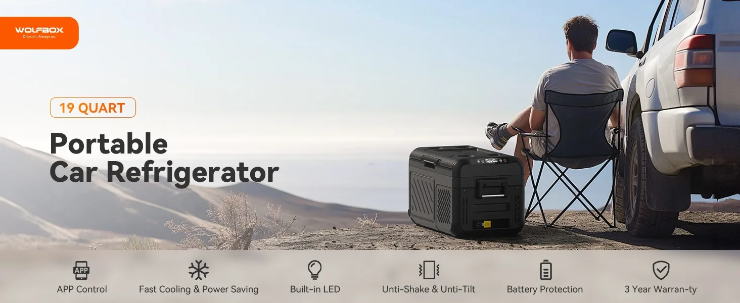 Wolfbox 12v Car Refrigerator