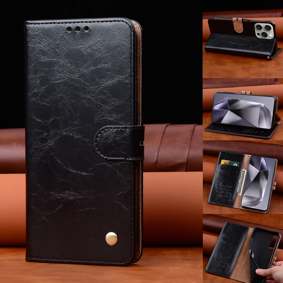 Leather Wallet Flip Phone Case