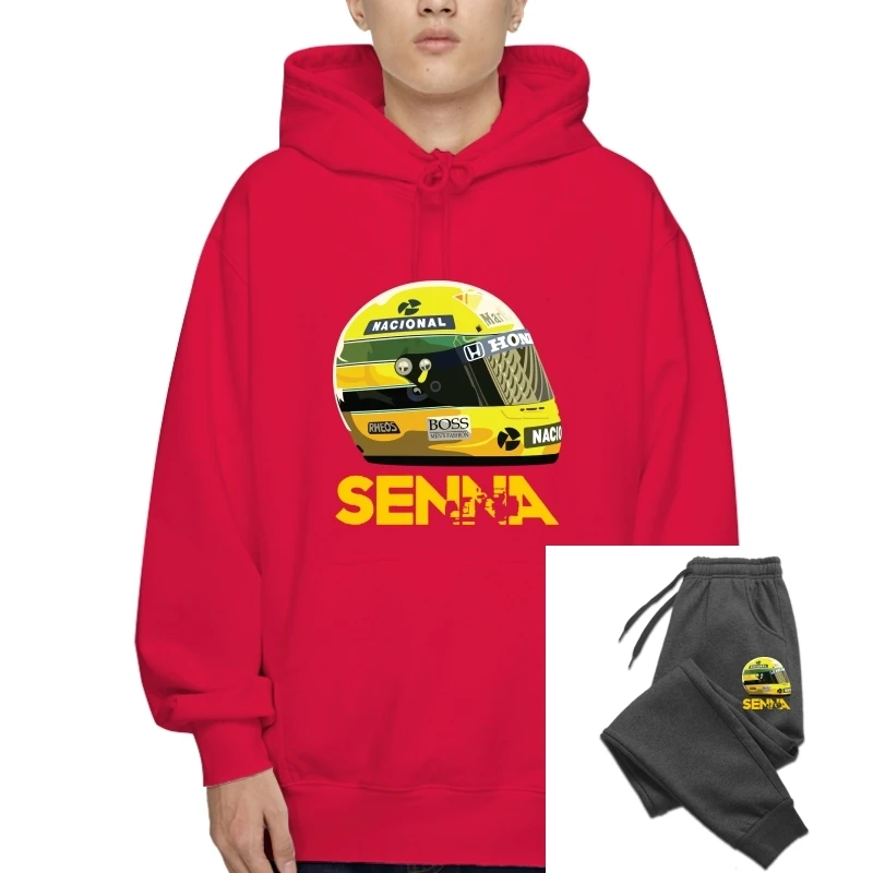 

Pullovers Ayrton Senna Helmet Hoody 1 Race Pullover Man Cotton Fleece T-Pullover Classic Youth Men Cotton Winter