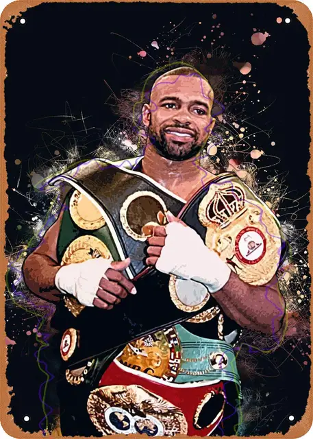 Vintage Look Metal Sign - Boxing Art Roy Jones Jr - 8"X12" Tin Plate Wall Decor