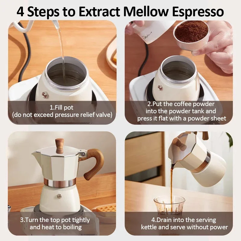 خمر مقبض خشبي ماكينة الاسبريسو 150 مللي 300 مللي ب...