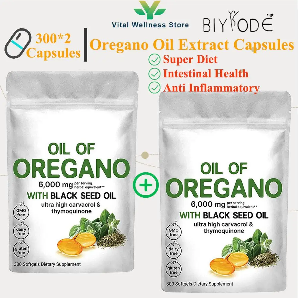 Oregano Oil Extract Capsules 2Bags Support Digestion Health Herbal Supplements Intestinal Health Anti Inflammatory