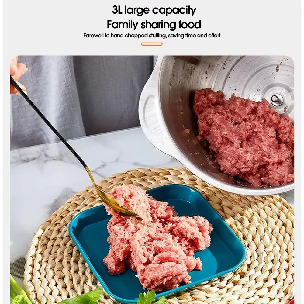 ANYUFA 3 Speeds Electric Meat Grinder Kitchen Chopper Stainless Steel Mincer Food Processor Garlic Crusher Slicer. 2