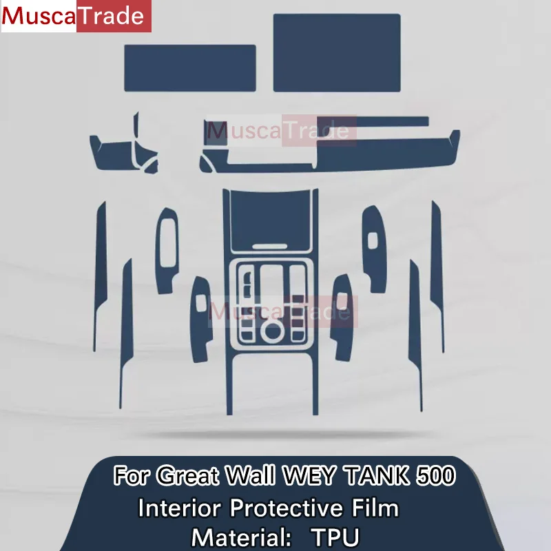 

For GREAT WALL WEY TANK 500 Gearbox Panel Navigation Automotive Interior Screen TPU Protective Film Cover Anti-Scratch Sticker