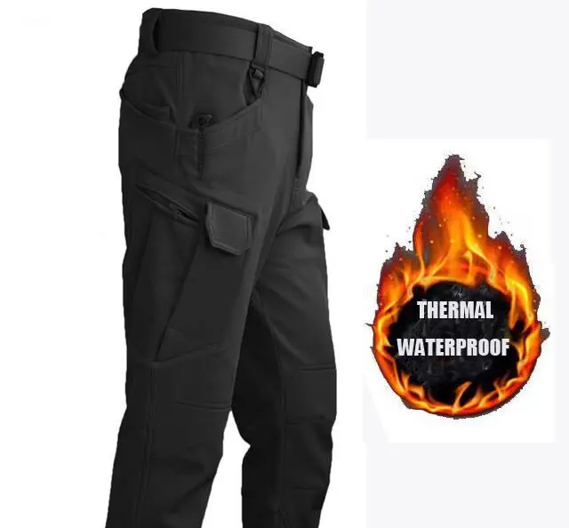 Description Picture 6 of itemMen Tactical Winter Fleece Pants Softshell Hunting Hiking Camping Jackets Fishing Climbing Trekking Breathable Outdoor Trousers