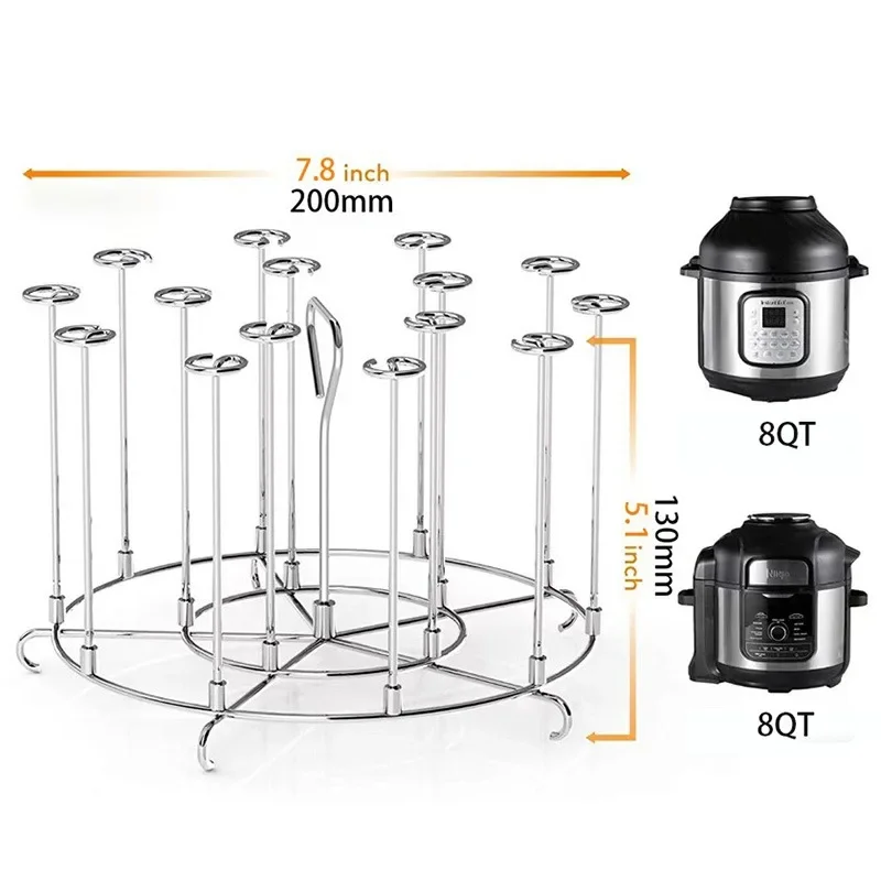 Air Fryer Skewer Stand bbq grilling accessories Stainless Steel Vertical Multi-pin BBQ Grill Air Fryer Accessories for Grilling Kitchen Kabobs 6Qt/8Qt