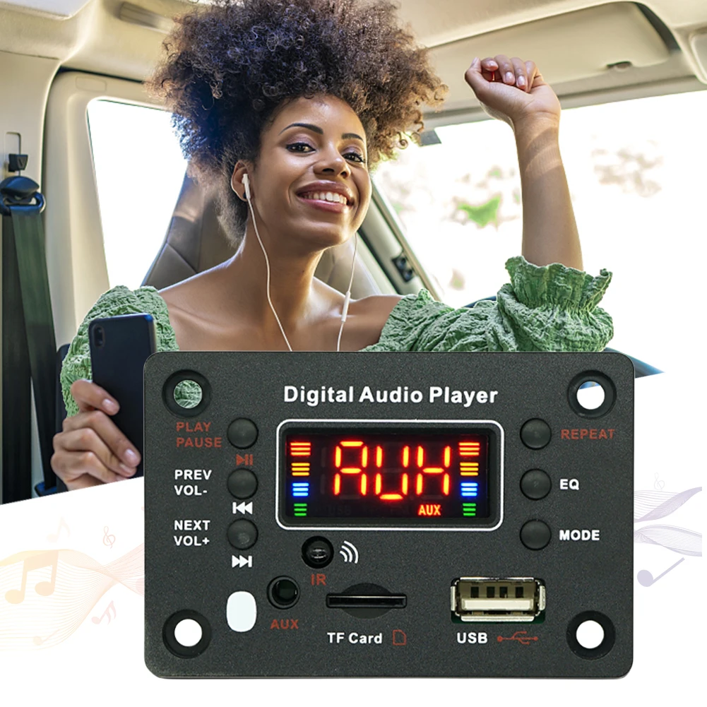 차량용 무선 BT 5.0, MP3 WMA 오디오 모듈, 리모컨 오디오 플레이어, 지지대 TF USB AUX FM 라디오, 12V