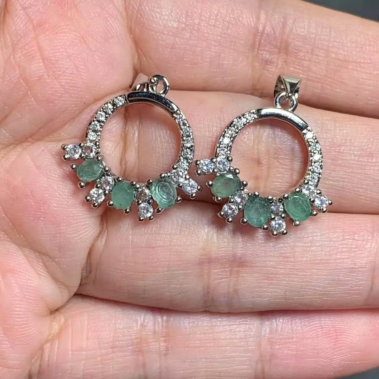 OVAL Natural EMERALD Pendant Necklace Fine Jewelry Handmade Stones Wholesale Healing Energy Gift Lucky Jewelry