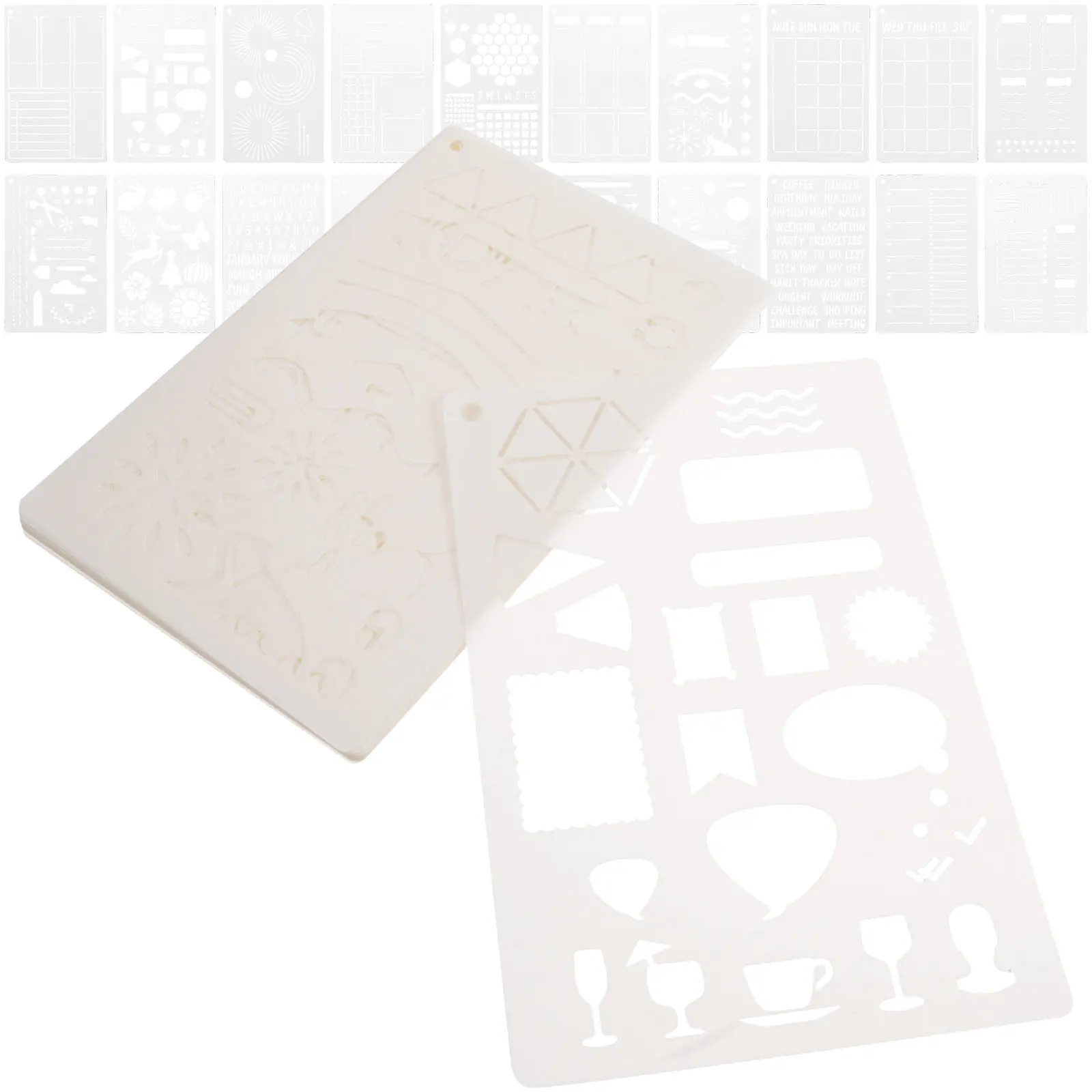 20개 A5 저널 스텐실 프리미엄 펫 DIY 페인팅 템플릿 (아트 저널링, 스크랩북킹, 인사말 카드, 다이어리, 공예, 플래너용)
