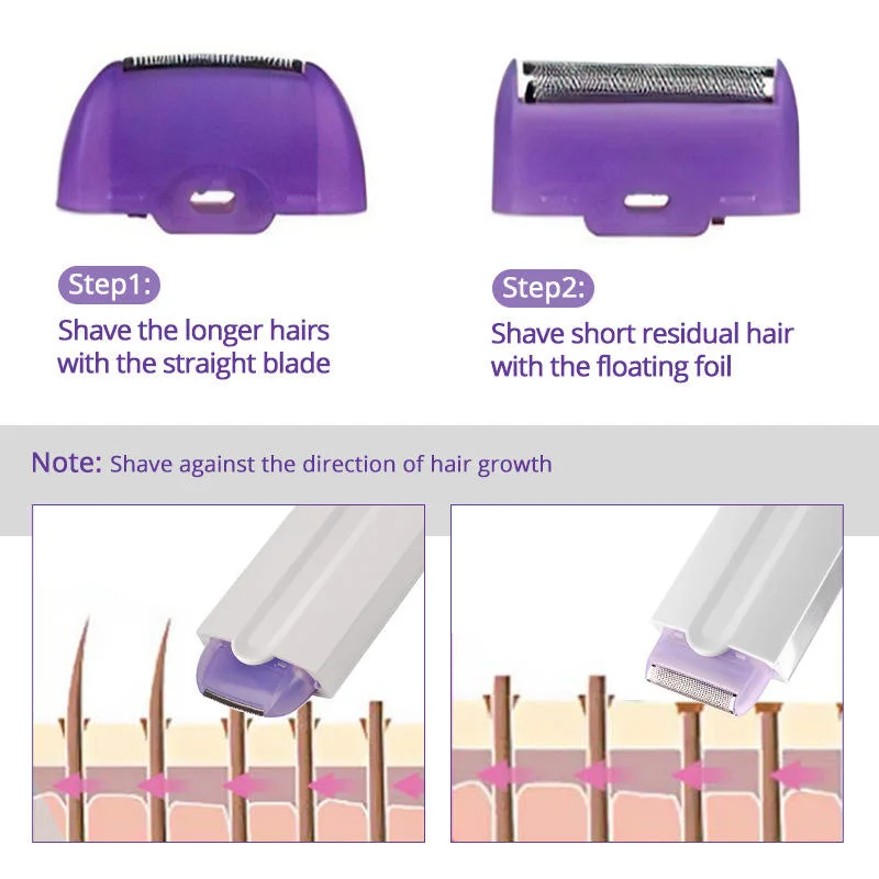 NEW Low Price Durable Women Hair Removal Painless Shaver Sensor Light Rechargeable Depilator Kit