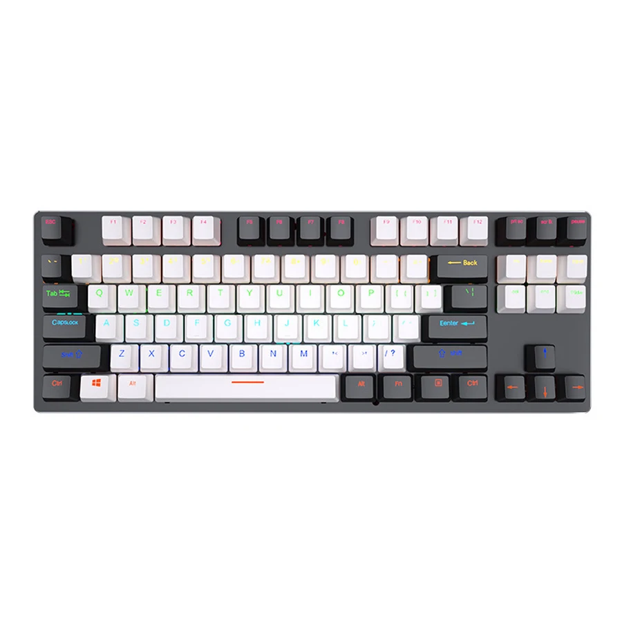 RGB Backlit Ergonomic Mechanical Gaming Keyboard - USB Wired Mini Keypad
