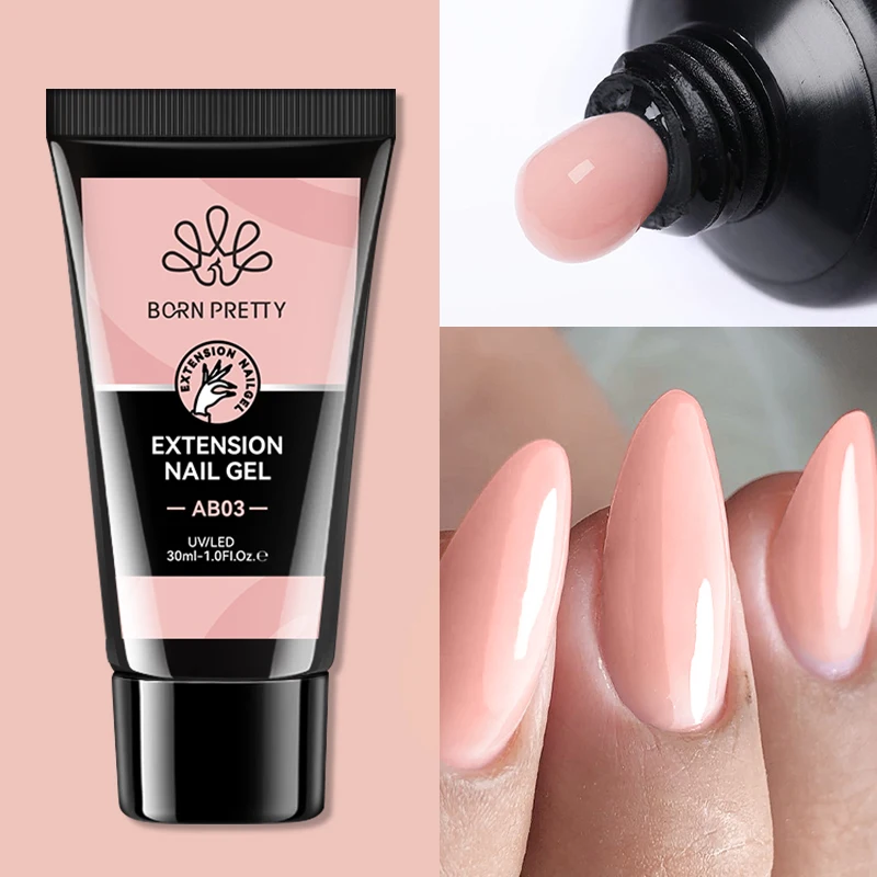 BORN PRETTY Acrylgel für Maniküre, Kristall, 30 ml, Nagelgellack zur Verlängerung, falsche Nagelspitzen, schnelles Aufbau, Hybrid-Lack