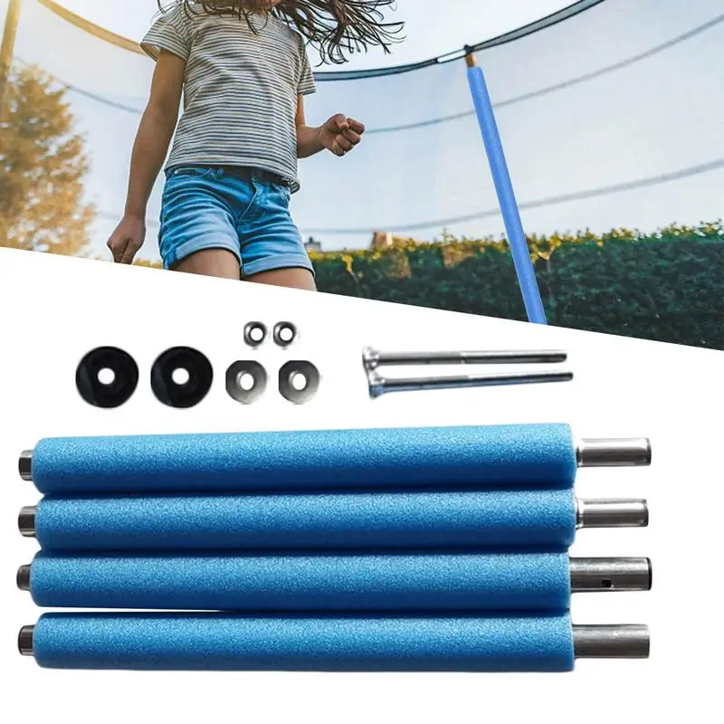 

Trampoline Poles Replacement Foam Trampoline Poles Anti-Collision 4 Pcs Enclosure Straight Tube Steel Poles With Screws dropship