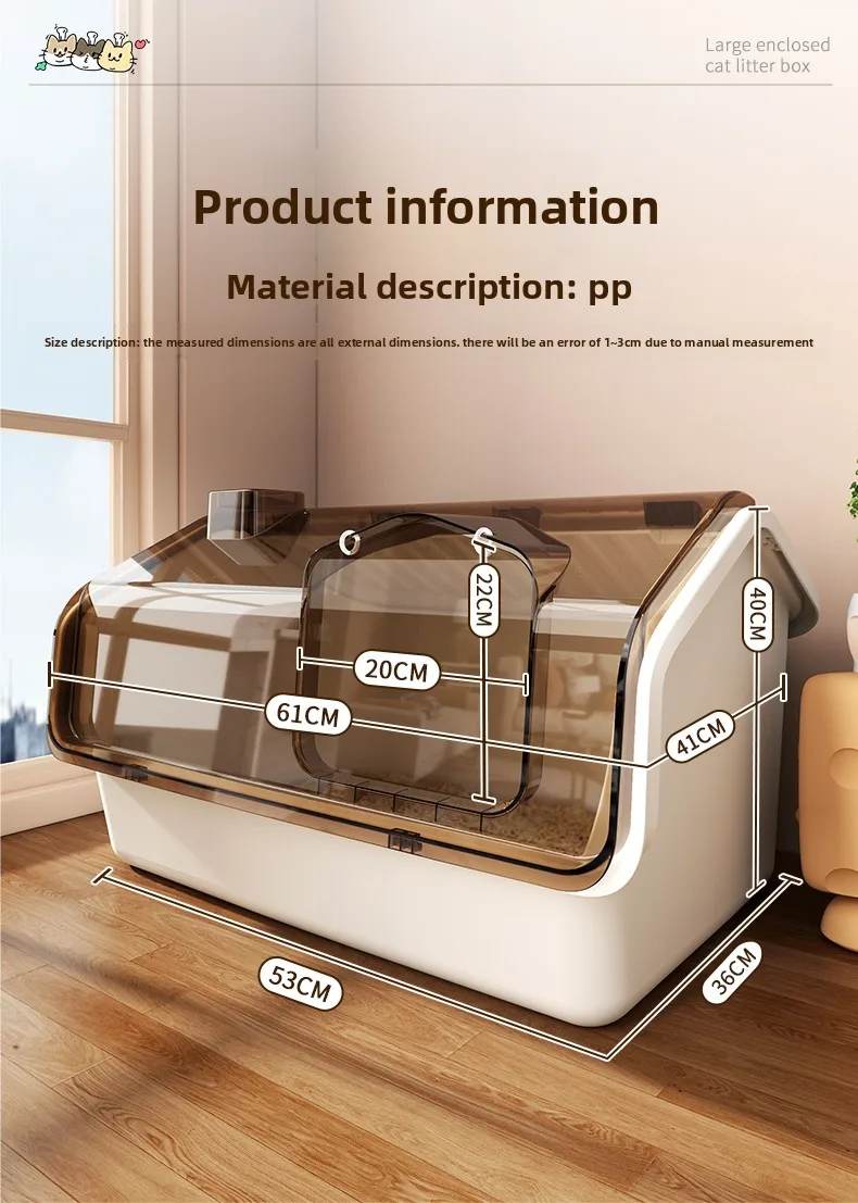 Automatic Self Cleaning Cat Litter Box For Large Cats Odor Control_voghion.com