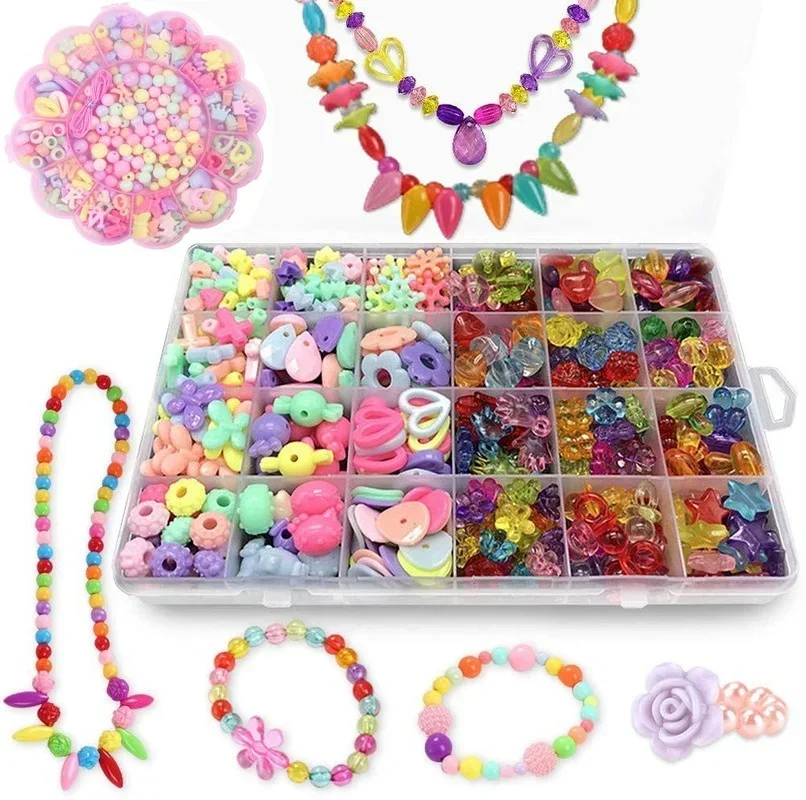 Girls DIY Bead Set Jewelry Making Kit for Kids Girl Pearl Beads for Bracelets Rings Necklaces Creativity Kits Art Craft - 3