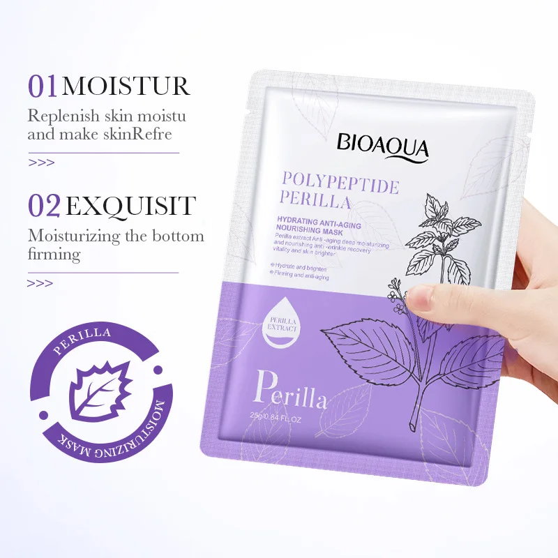 10pcs Polypeptide Perilla Hydrating Anti-Aging Nourishing Mask Moisturizing Oil Control Shrink Pores Anti Aging Face Skin Care 2 10pcs Polypeptide Perilla Hydrating Anti-Aging Nourishing Mask Moisturizing Oil Control Shrink Pores Anti Aging Face Skin Care - Image 2