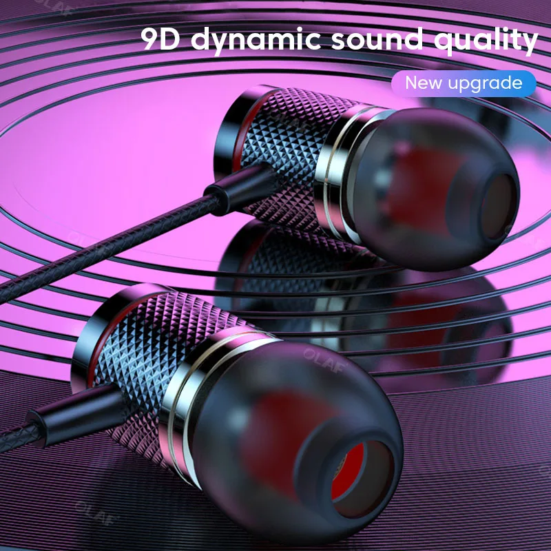 OLAF Wired Headphones DAC Type-C 3.5mm Headset 9D Bass Stereo Earbuds In-Ear Handsfree Earphones For Samsung S20 S10 Xiaomi POCO 3