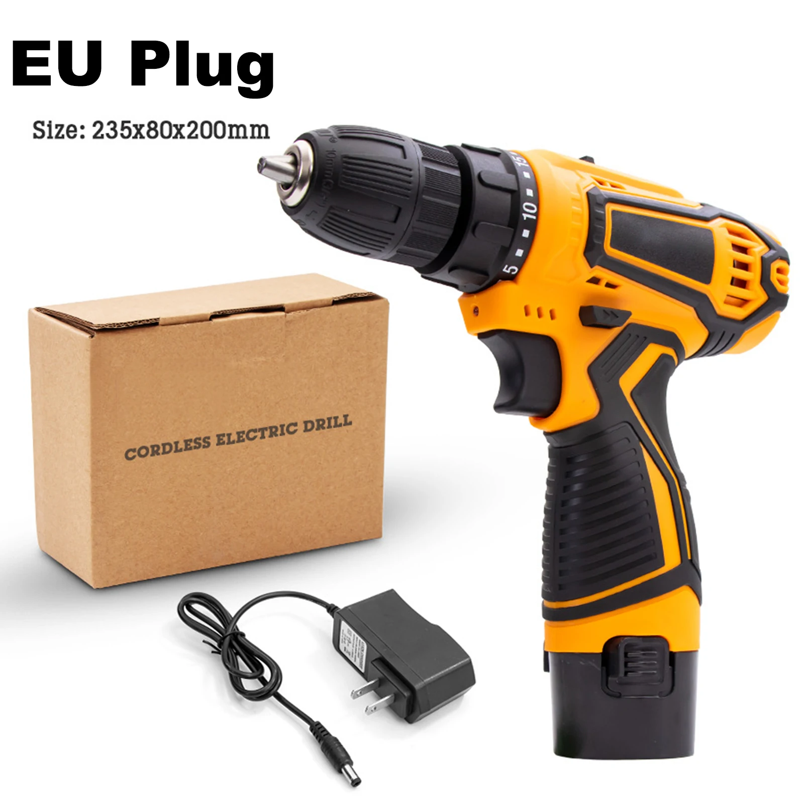 

Electric Drill 12V Cordless Drill Electric Screwdriver 2 Speed Mini Wireless Power Driver DC Lithium-Ion Battery with LED Light
