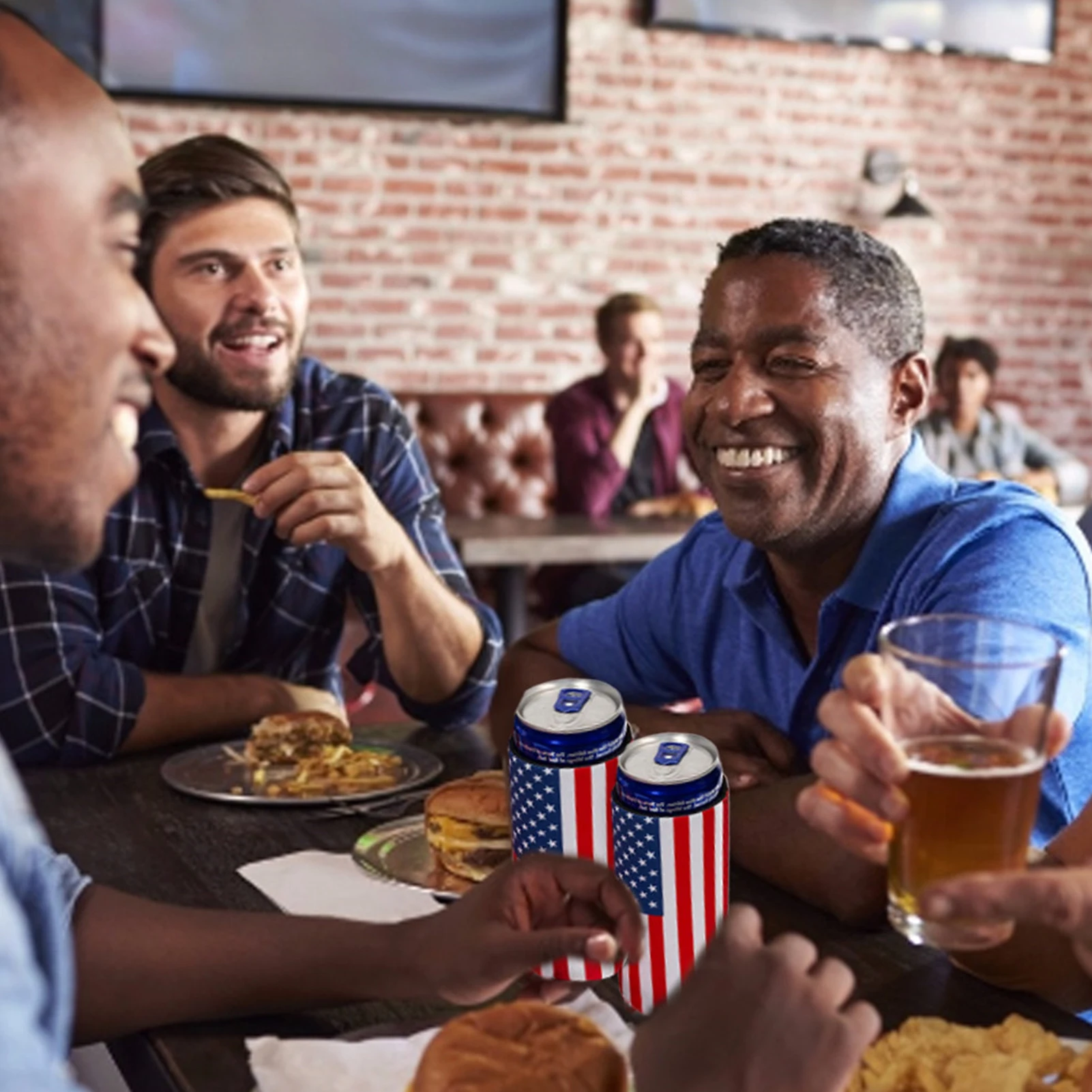 6pcs Set American Flag Beer Sleeves Camping Can Cup Soda Cover