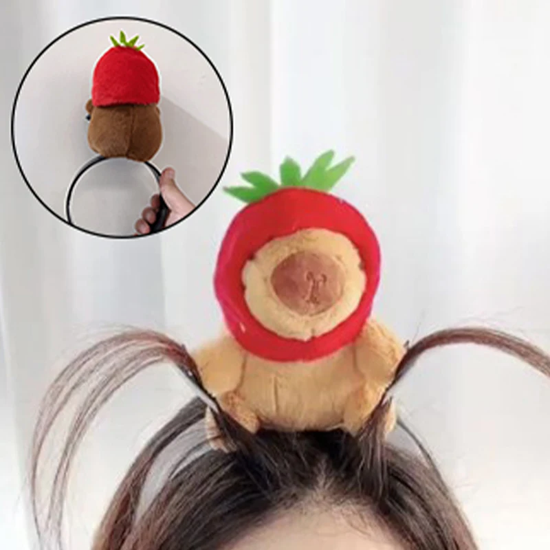 

Kapibala Hairband Cartoon Plush Doll Headband Wide-Brimmed Hairpin Headdress Creative Hair Band For Wash Face Make Up Girl Gifts