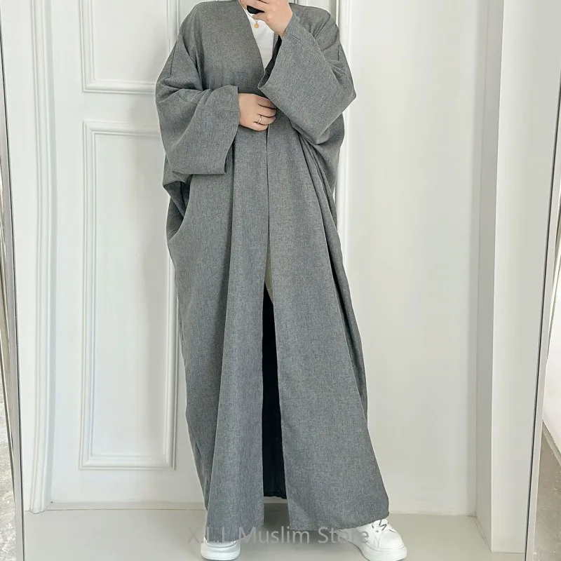 Fashion Eid Rmadan Modest Open Abaya Kimono Dubai Muslim Causal Cardigan Abayas Turkey Islamic Female Robe Clothes For Women