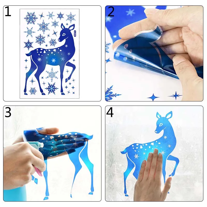 SALCAR 100 pezzi Decorazione per finestre con fiocchi di neve, Adesivo statico rimovibile con