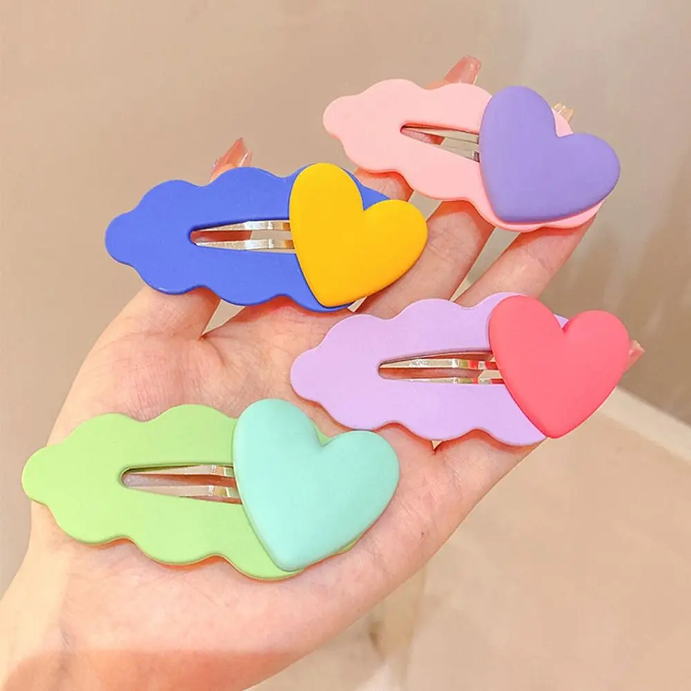 

Heart Headdress BB Clip Candy Color Alloy Wave Korean Style Hairpin Girl Bangs Clip Children Barrettes Girl Hair Clip