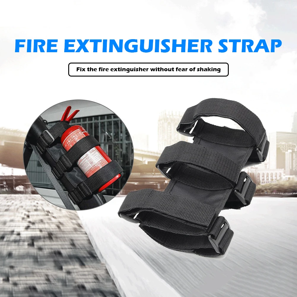 Support D'extincteur Réglable Pour Roll Bar, Sangle Noire En Nylon - Neuf, Marque Unbranded