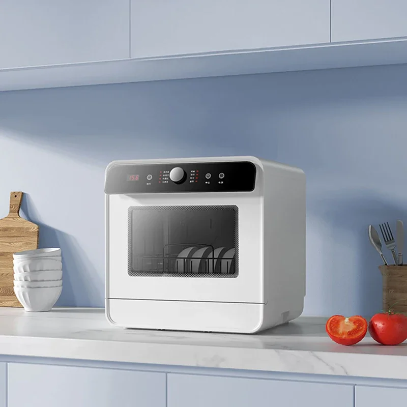 Dishwasher, Desktop Mini Compact, Fully Automatic Household 220V, Quick Installation and Dry, Integrated Wash, Dry and Storage