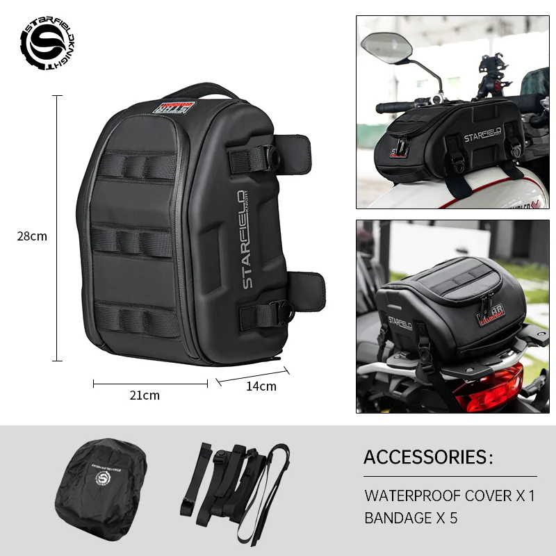 Multifunctional Waterproof Motorcycle Tail Bag with Large Capacity