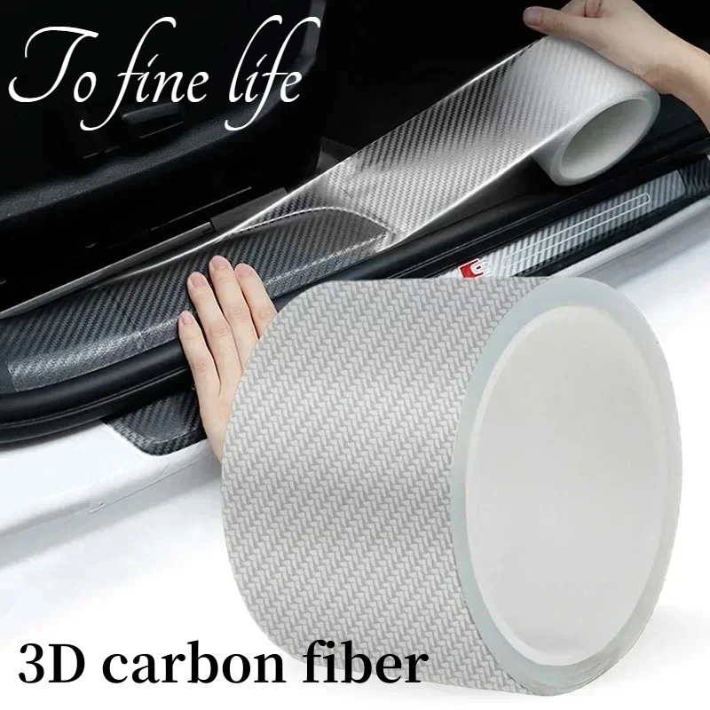 

Scratch-resistant Transparent Carbon Fiber Car Threshold Protector Bumper Strip Door Sill Film Anti Scratch Guards Car Sticker