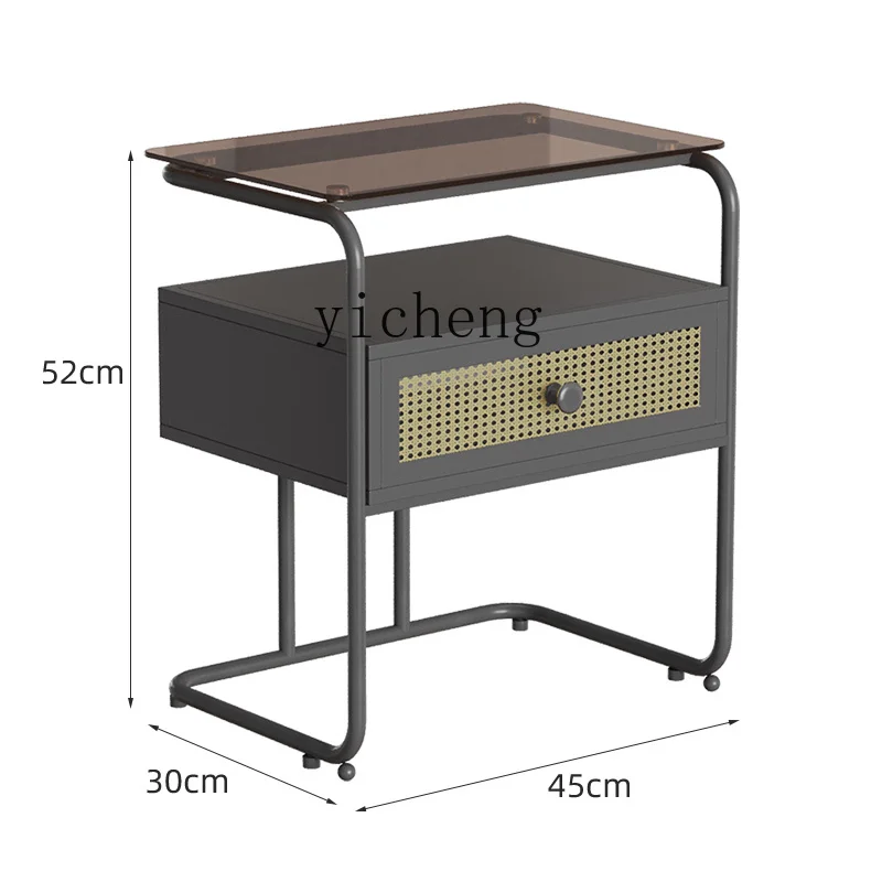 

Tqh Modern Minimalist Household Bedroom Small Bedside Table Iron Bedside Storage Rack Creative Storage Cabinet