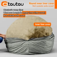 OTAUTAU 4/5/6/7ft Waterproof Giant Round Pouf Inner Liner Cover No Filling Bean Bag Sofa Bed Insert Covers Not for Outdoor DD001 2