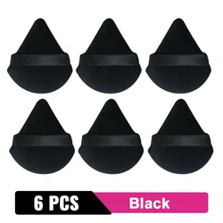 Velvet Beauty Foundation Triangle Powder Puff Set - Soft Makeup Sponges (6PCS Black)