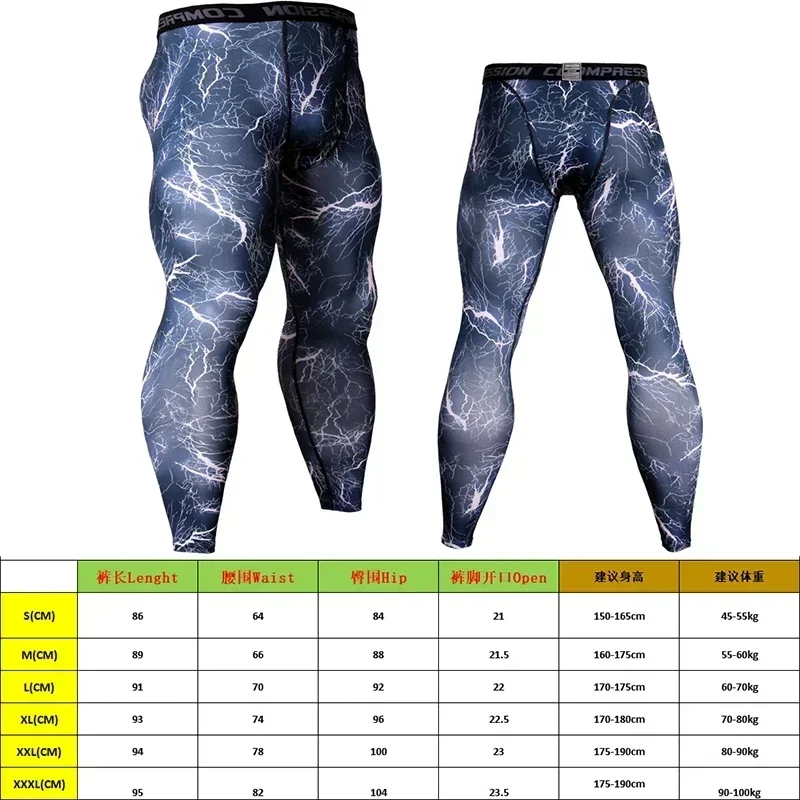 Running Pants Compression Leggings Men's High Elastic Tight Breathable Slim Fitting Comfortable Moisture Wicking Casual Sports