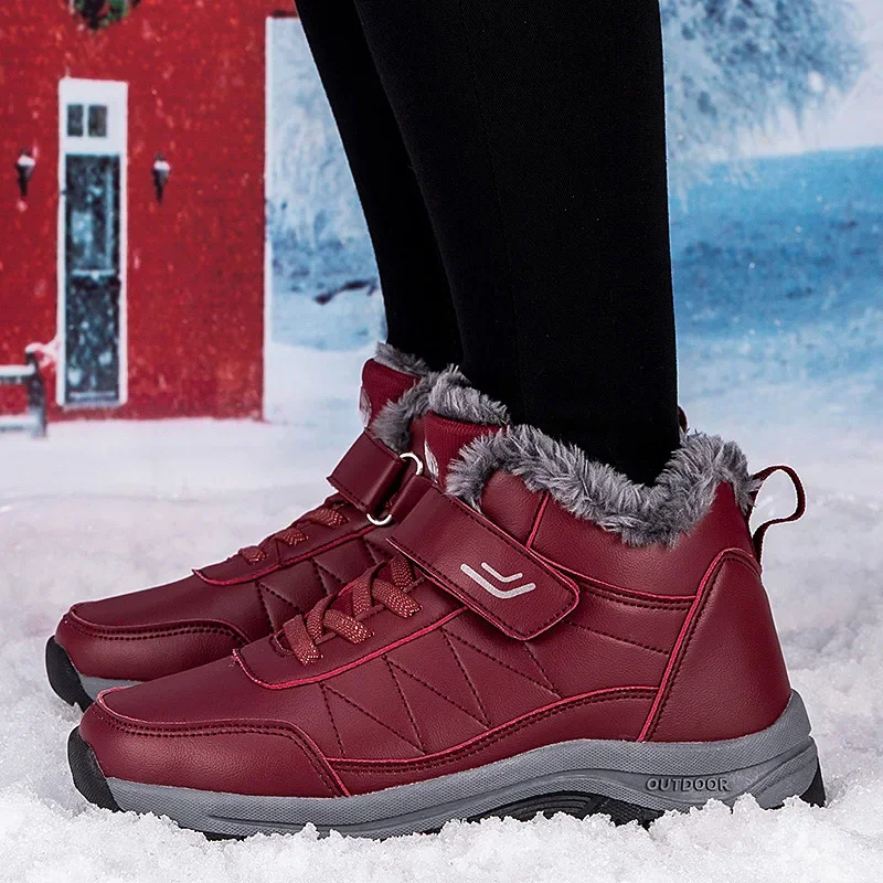 

Winter Couple Plush Thickened Warm Snow Shoe Outdoor Hiking Shoe Anti Slip Waterproof Couple Casual Cotton Shoe Large Size 36-48