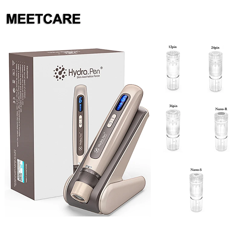 Microneedling Derma Pen H5 Hydra Pen Derma Microneedle Pen 4-pole EMS Microcurrent Mesotherapy Serum Applicator Automatical Repair Skin for Beauty