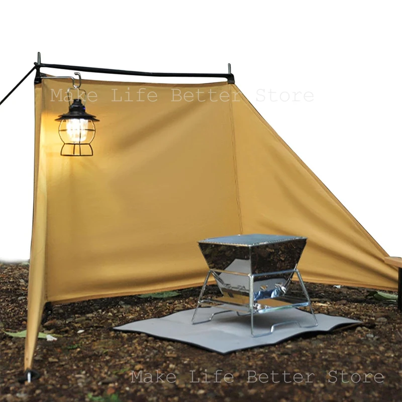 Outdoor Camping Windshield Portable Foldable Windproof Tent Camping Barbecue Windshield Cloth Triangular