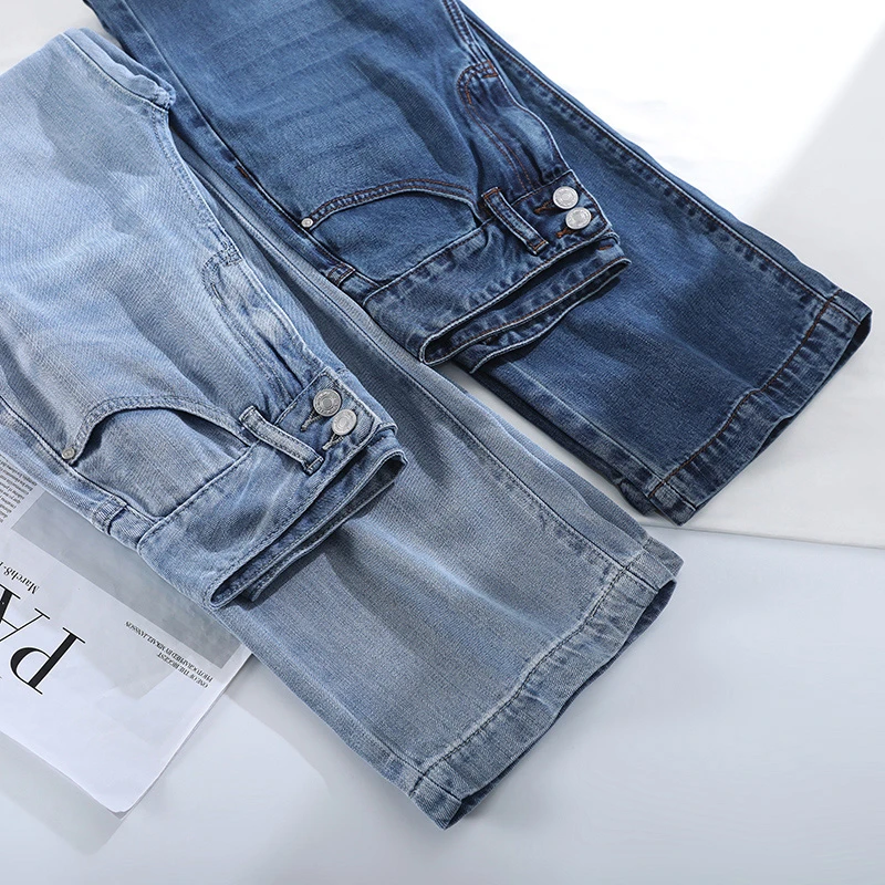 Summer Ultra-thin Women's Jeans 100% Lyocell Cool Comfortable Baggy Straight Denim Pants Korean Street Fashion High Waisted 3