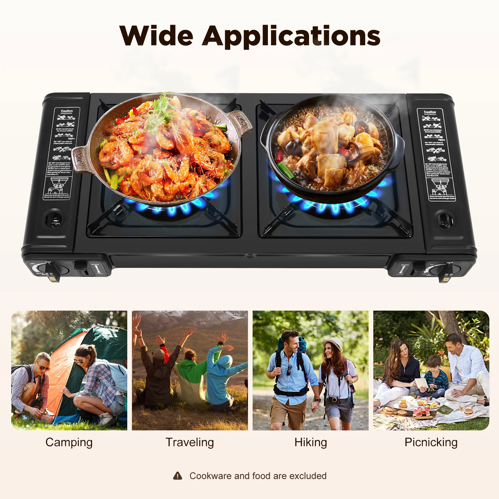 2-Burner Portable Camping Stove Auto Ignition Butane Gas Cooker with Carrying Case for Outdoor RV Apartment Use 1 2-Burner Portable Camping Stove Auto Ignition Butane Gas Cooker with Carrying Case for Outdoor RV Apartment Use 1