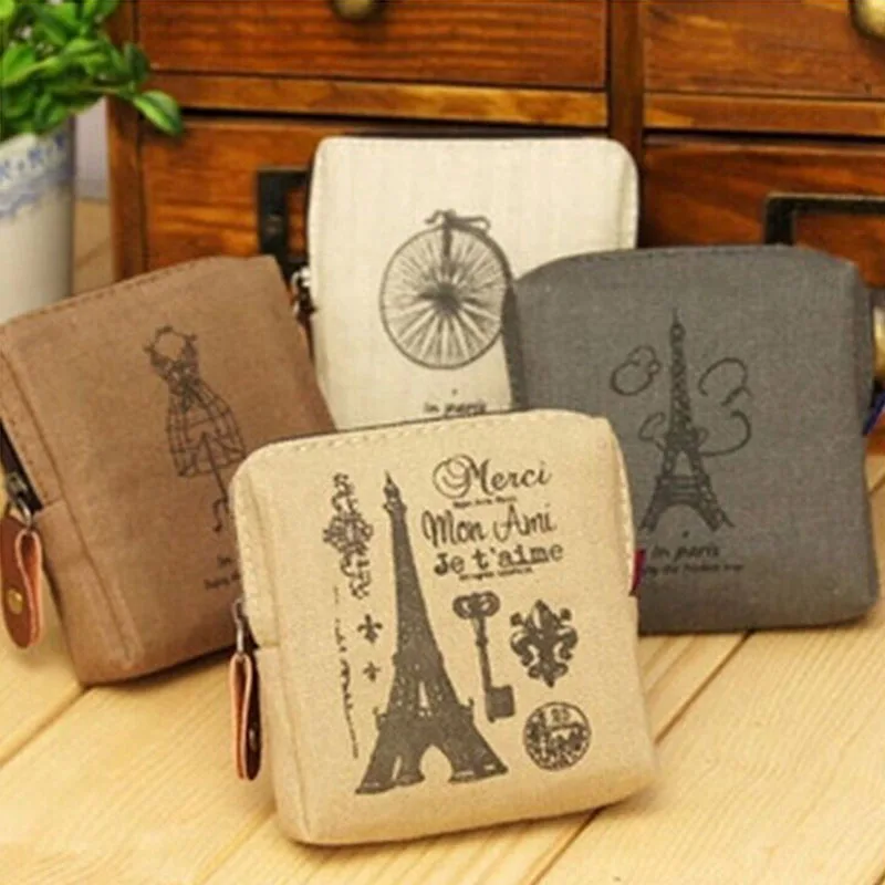 Vintage Classic Women Man Canvas Coin Purse Zip Wallet Small Bag Case Pouch Holder Retro Money Bags Gift Key Storage Purse coin purse coin wallet change bag women wallet key case