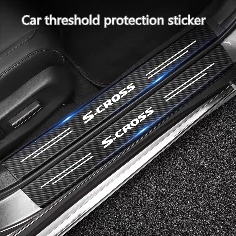 

Carbon Fiber Car Sticker Auto Door Trunk Protective Strip Anti Scratch Decal For Suzuki SX4 S-Cross S Cross 2014-2018 2019 2020
