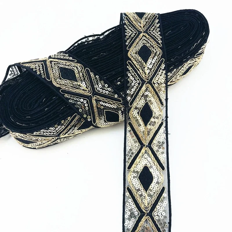 1 Yards Sequin Lace Trims Floral Ribbon Bridal DIY Sewing for Dress Decoration Craft Garment Accessories ribbon decoration ribbon supplies lace trim ribbon fabric craft supplies sequins ribbon sequins decoration trims