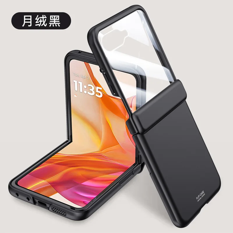 Ultra Protective Shockproof Folding Case with Tempered Glass Hinge - Skin Friendly Design