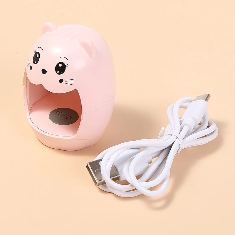 Mini Led Quick Drying Nail Oil Glue Baking Light USB Phototherapy Machine Cartoon Shaped Single Finger Nail Enhancement Light 3