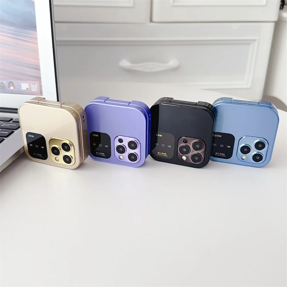 Mobile Phones Small Foldable Auto Call Record Speed Dial Dual SIM Card High Definition Rear Camera Flip Telephones