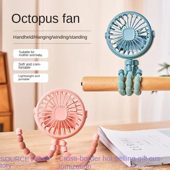 Ventilatore elettrico per passeggino Ventilatori pieghevoli portatili ricaricabili a mano Mini ventilatore Tavolo silenzioso Ventilatore da collo per dispositivo di raffreddamento esterno 1