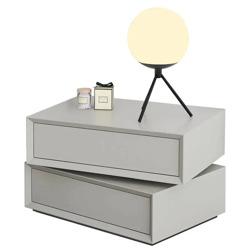 Italian Minimalist Rotating Bedside Table Designer Light Luxury Modern Creative Bedroom Living Room Storage Cabinet