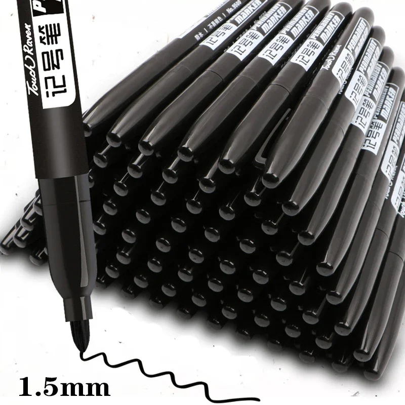 Permanent Marker Pen Permanent Marker Permanent Markers Markers Pen Marker Pens Permanent Marker Pen Fine Point 1.5 mm Fiber Tip Black Blue Red Waterproof Ink Color Pens Stationery School Supplies